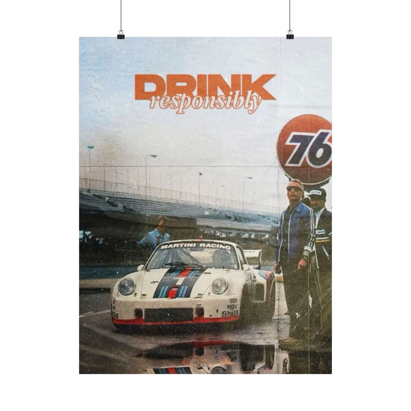 Drink Responsibly Vintage Porsche Poster