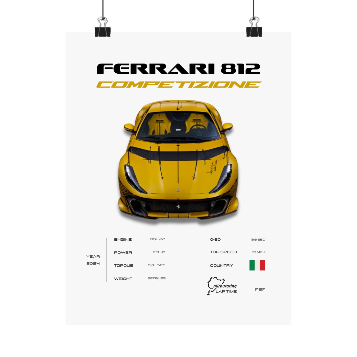 Ferrari 812 Competizione Poster