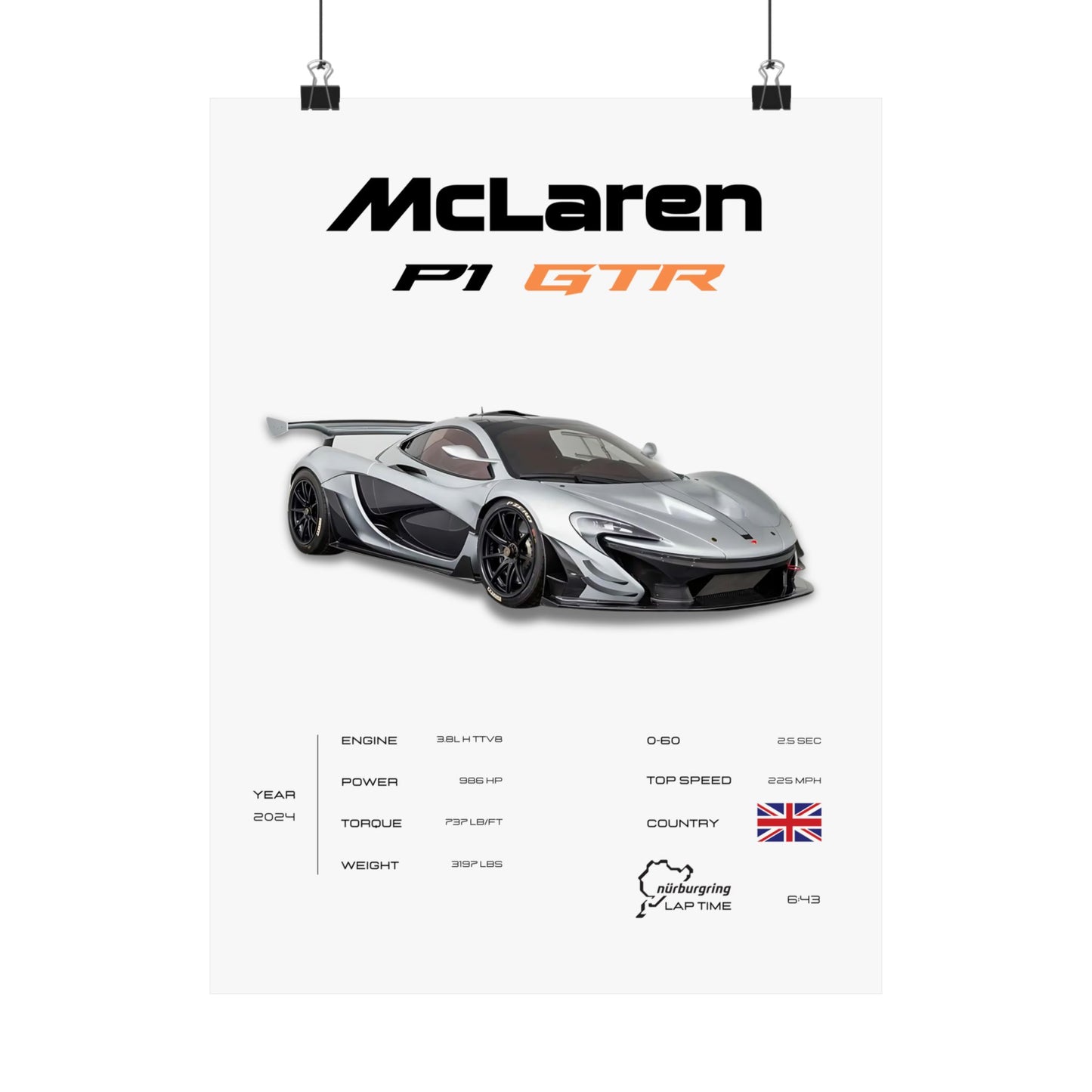 McLaren P1 GTR Poster