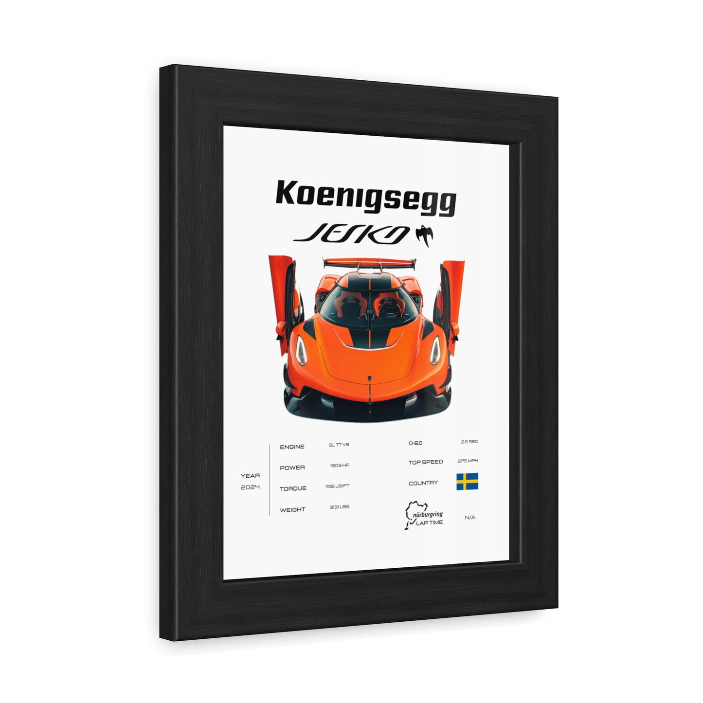 Koenigsegg Jesko Framed Poster