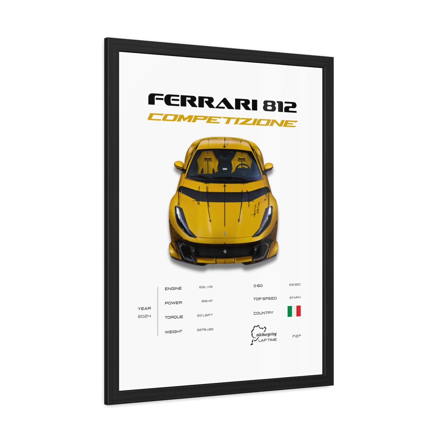 Ferrari 812 Competizione Framed Poster