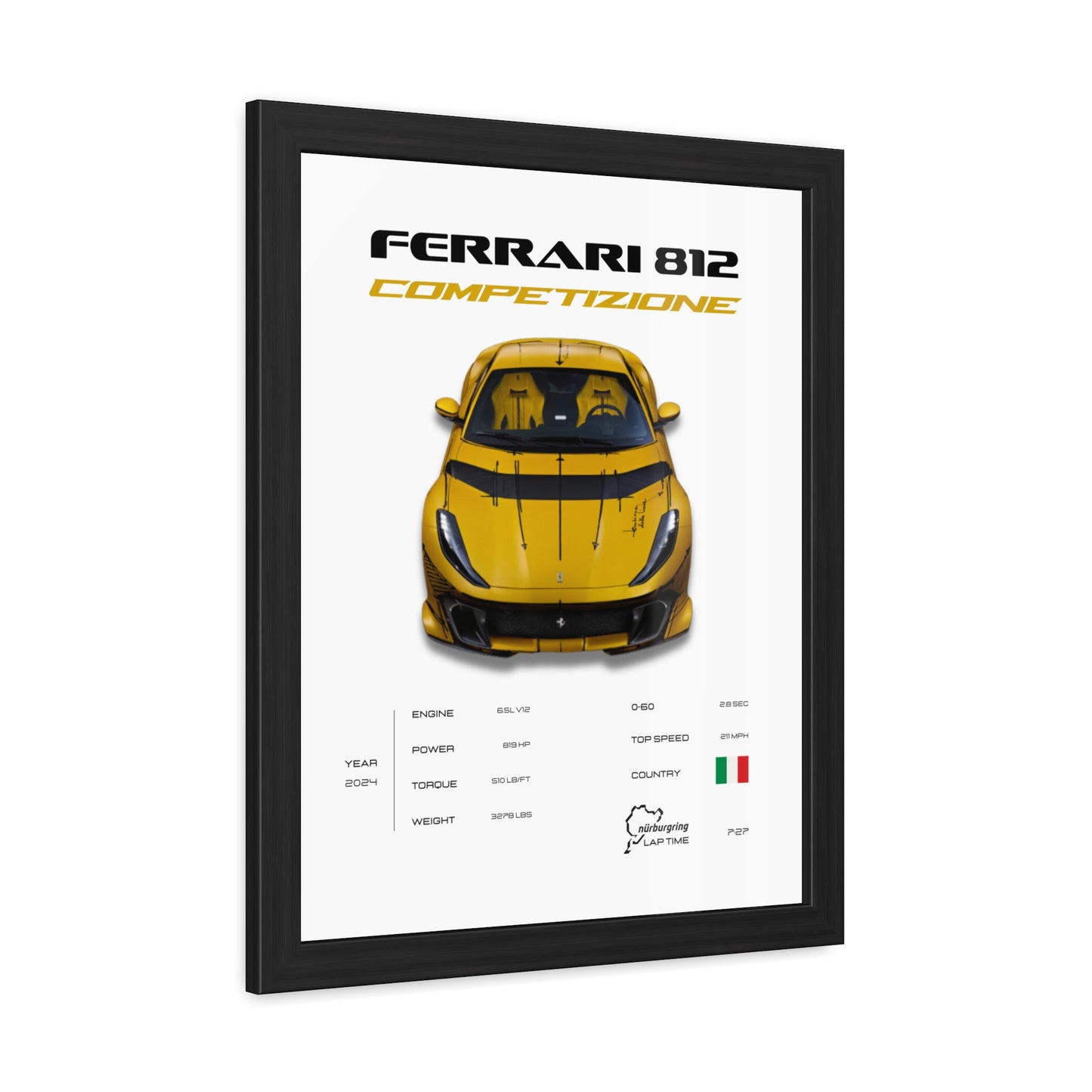 Ferrari 812 Competizione Framed Poster