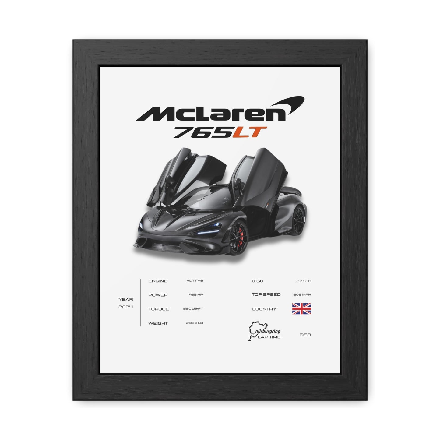 McLaren 765LT Framed Poster