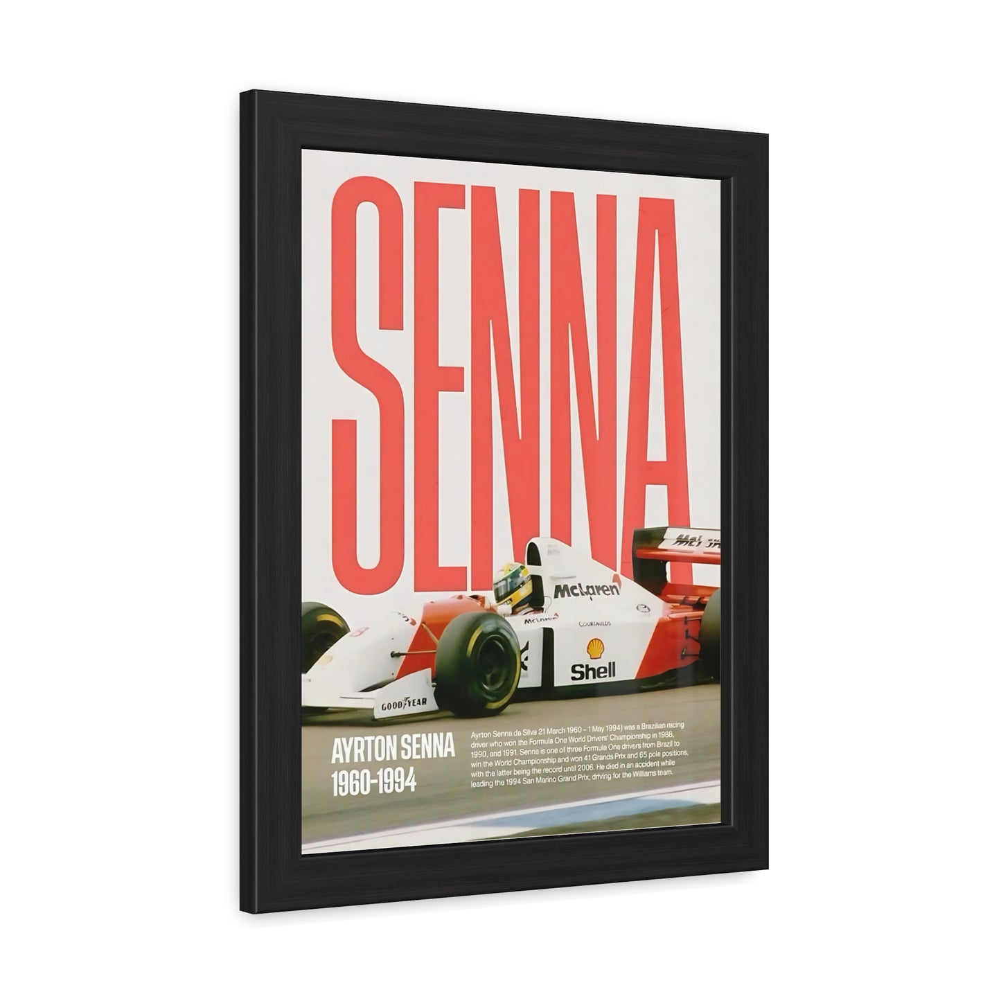 Senna McLaren F1 Framed Poster
