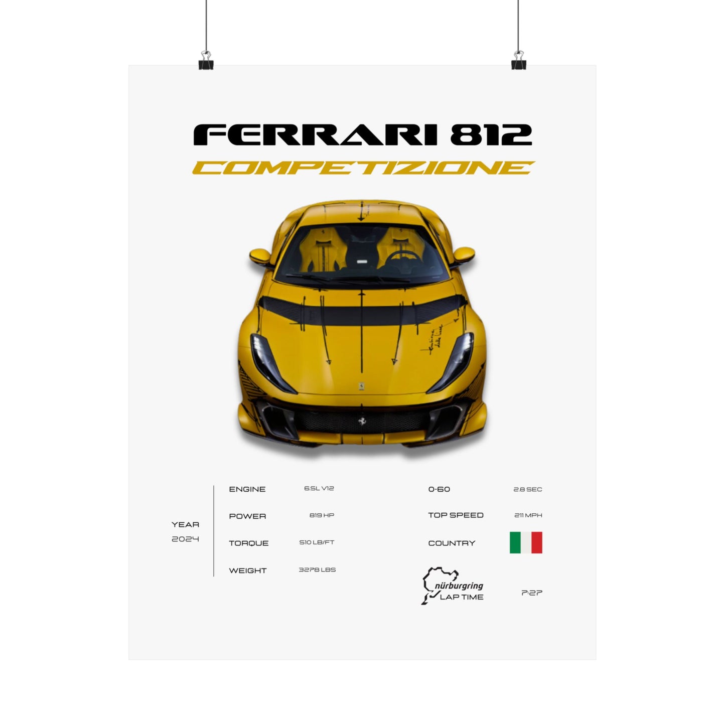 Ferrari 812 Competizione Poster