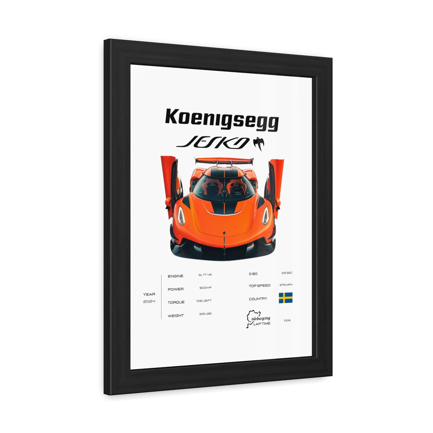 Koenigsegg Jesko Framed Poster