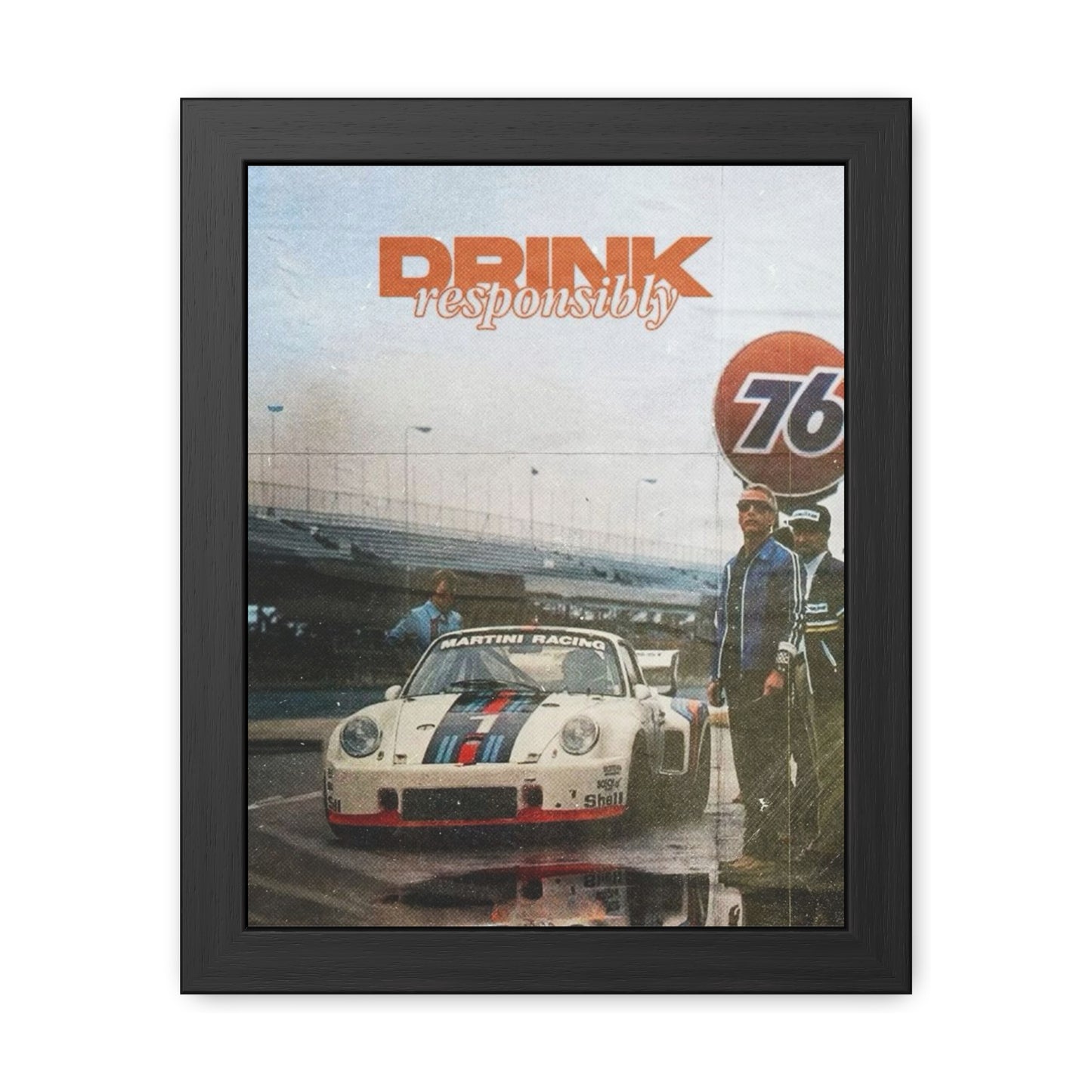Drink Responsibly Vintage Porsche Framed Poster