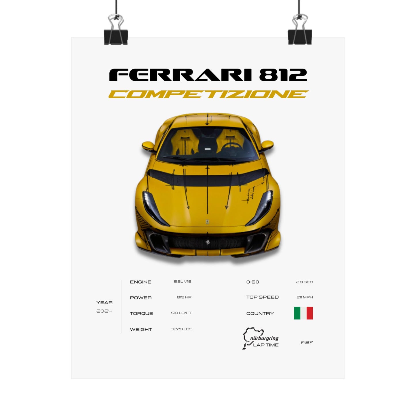 Ferrari 812 Competizione Poster