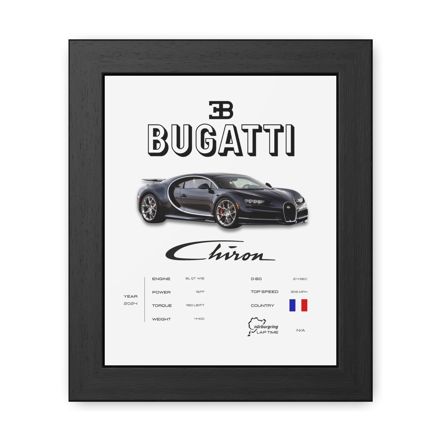 Bugatti Chiron Framed Poster