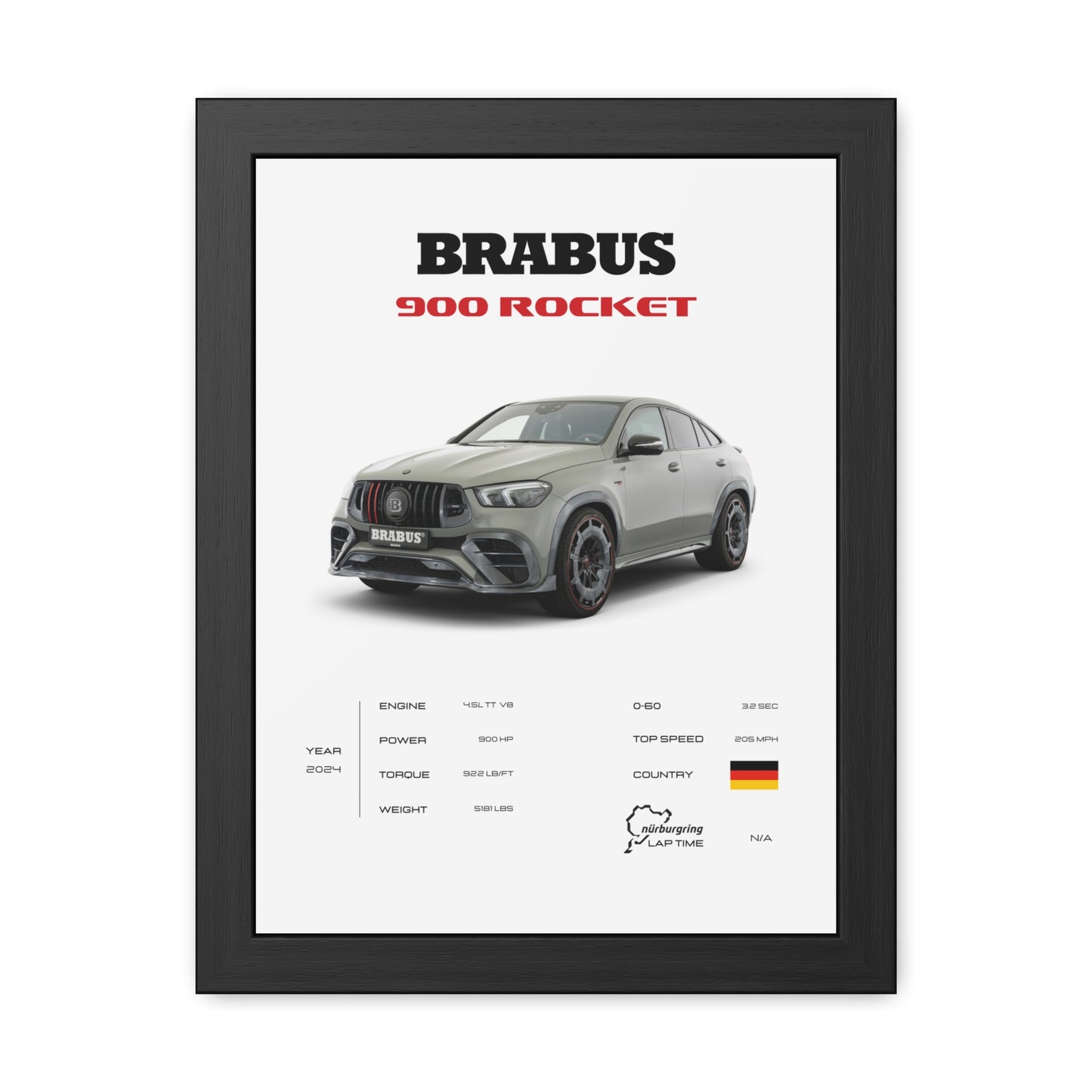 Brabus 900 Rocket Framed Poster