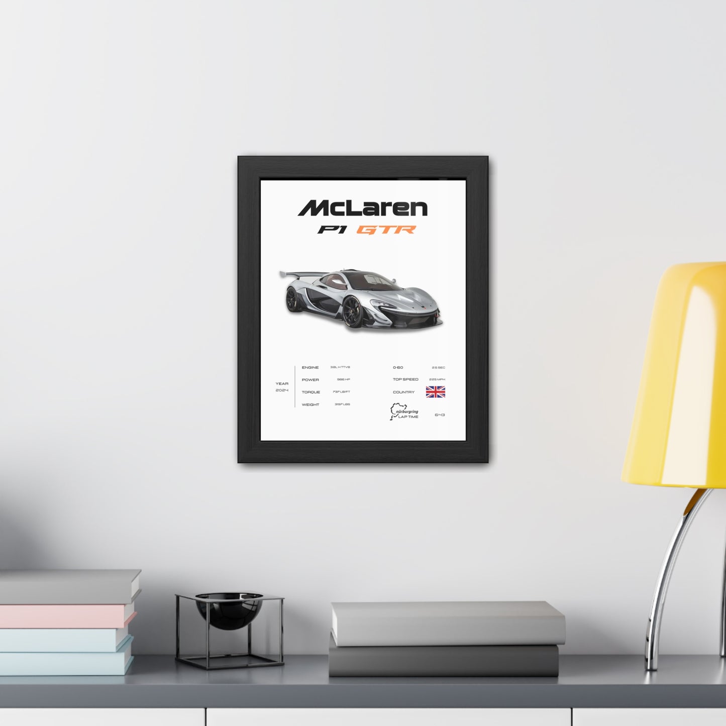 McLaren P1 GTR Framed Poster