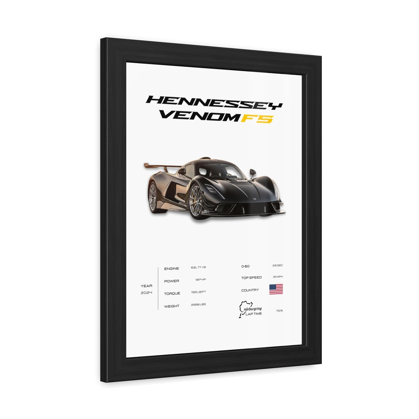 Hennessey Venom F5 Framed Poster