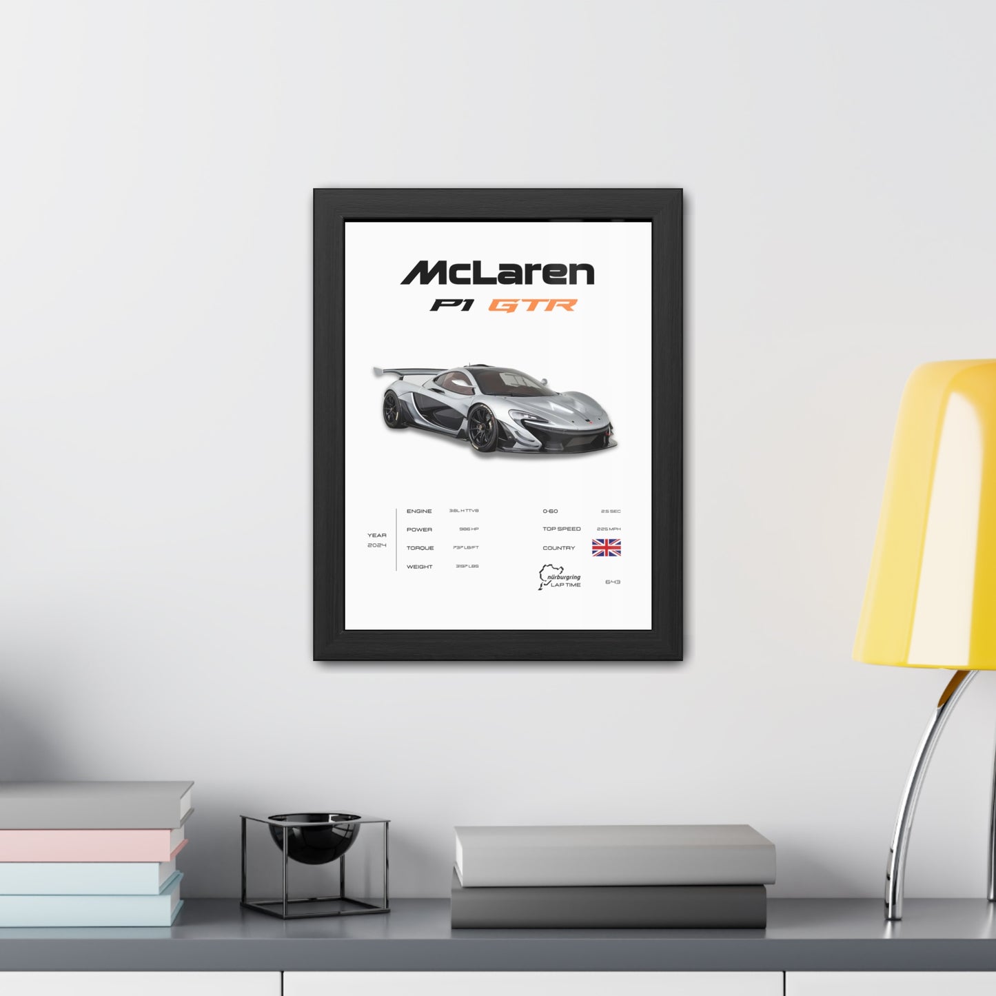 McLaren P1 GTR Framed Poster