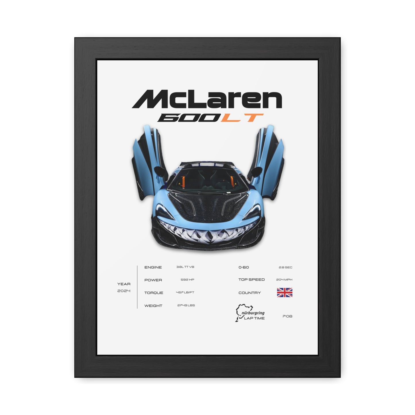 McLaren 600LT Framed Poster