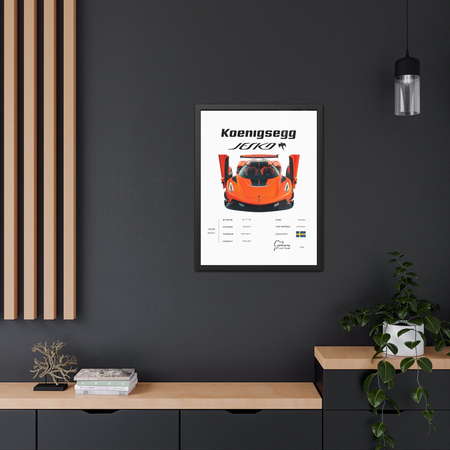 Koenigsegg Jesko Framed Poster