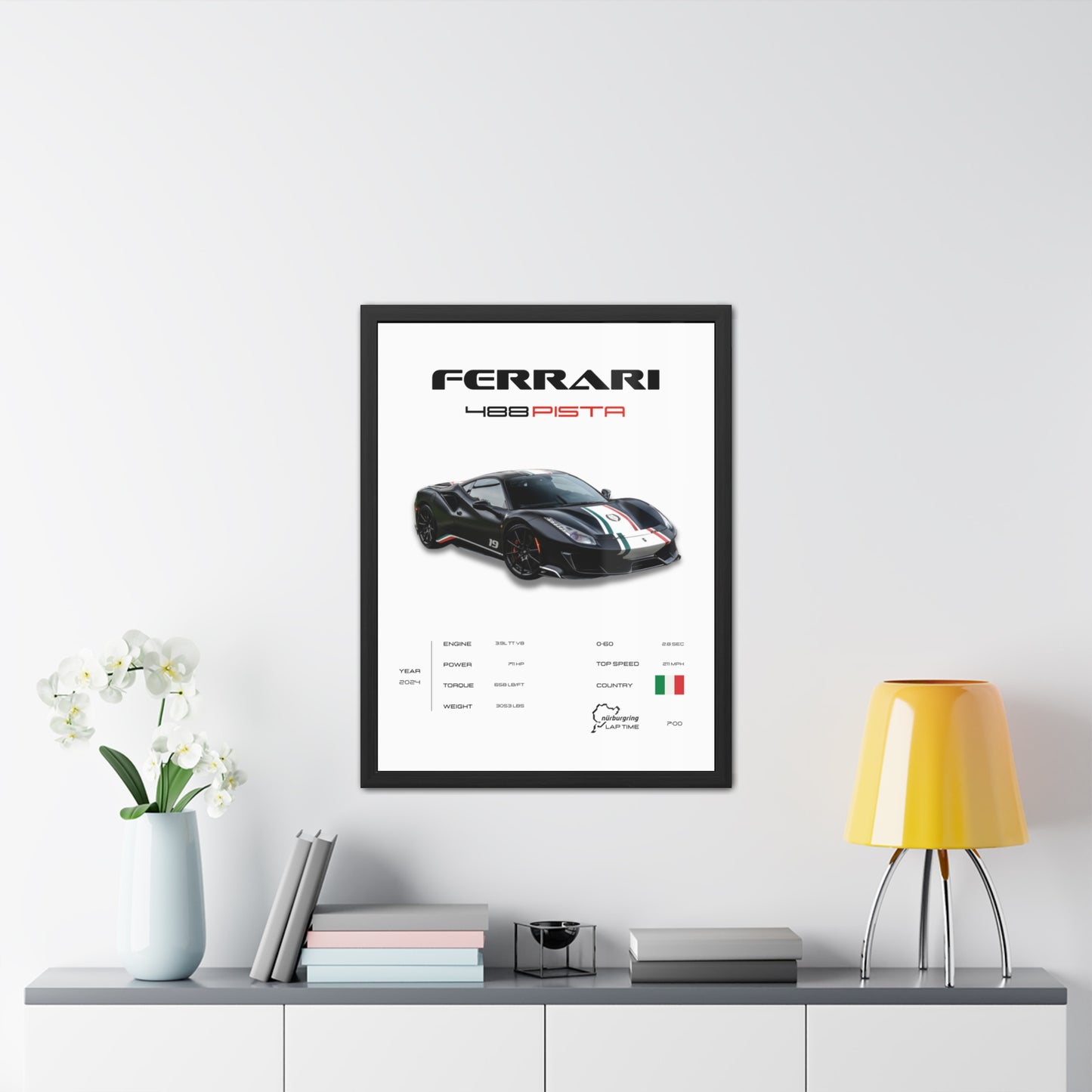 Ferrari 488 Pista Framed Poster