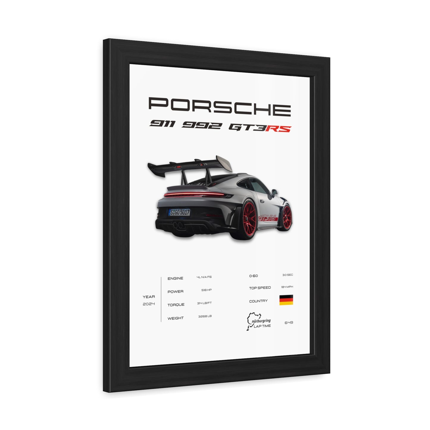 Porsche 911 GT3RS Framed Poster