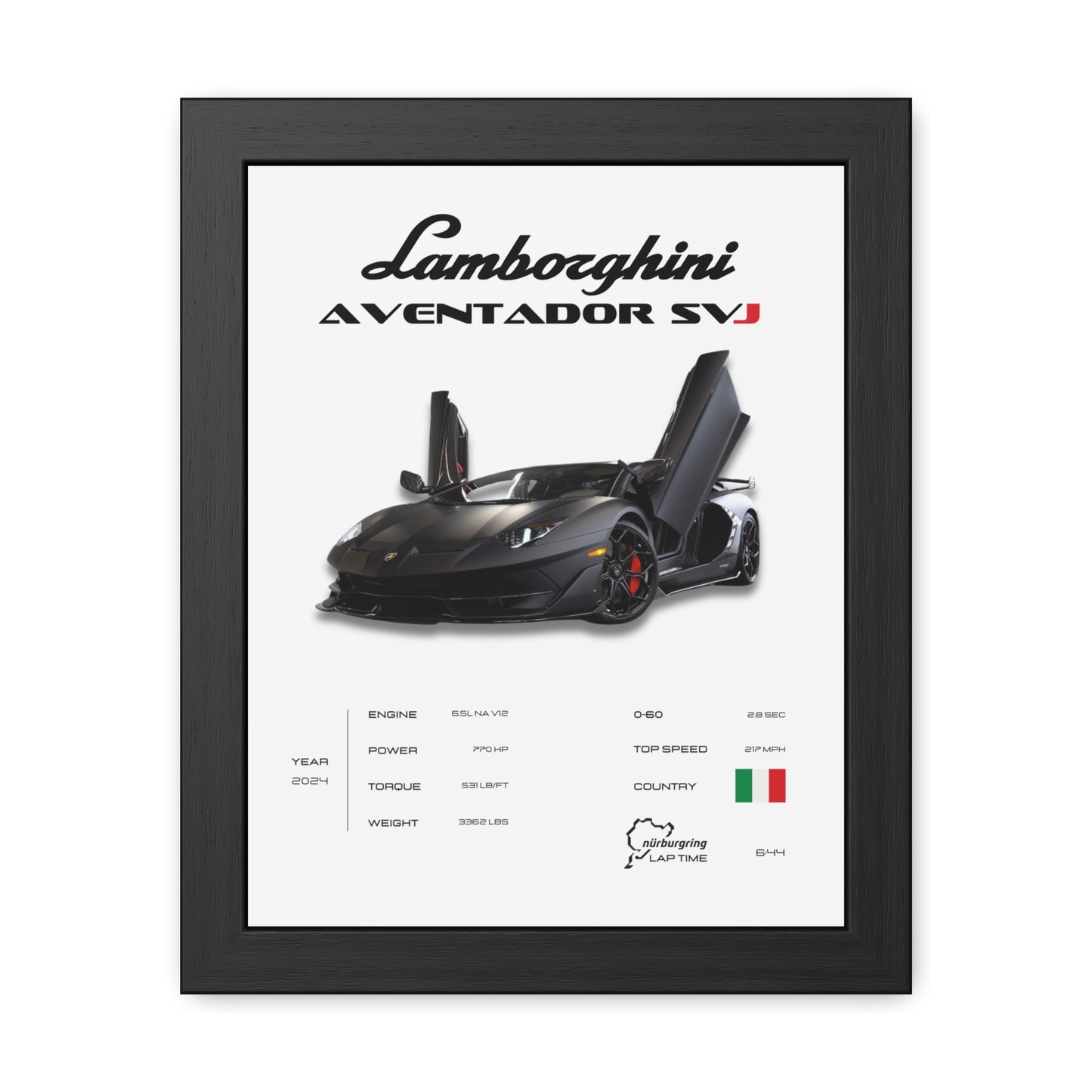Lamborghini SVJ Framed Poster