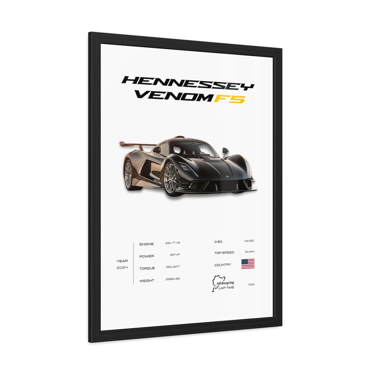 Hennessey Venom F5 Framed Poster