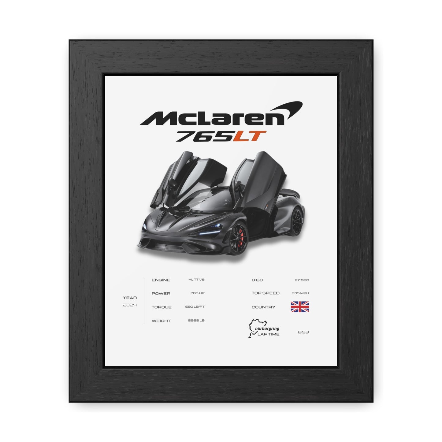 McLaren 765LT Framed Poster