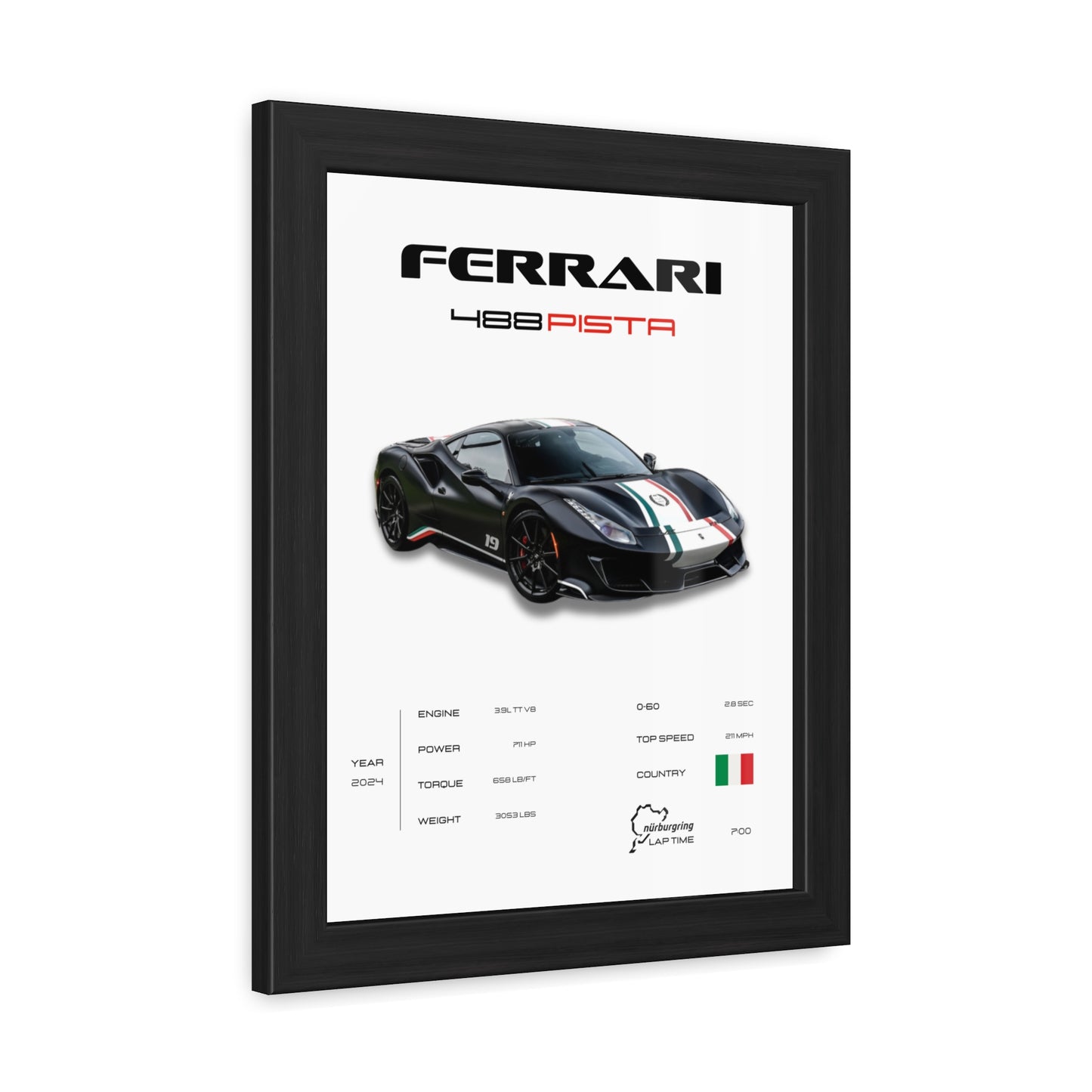 Ferrari 488 Pista Framed Poster