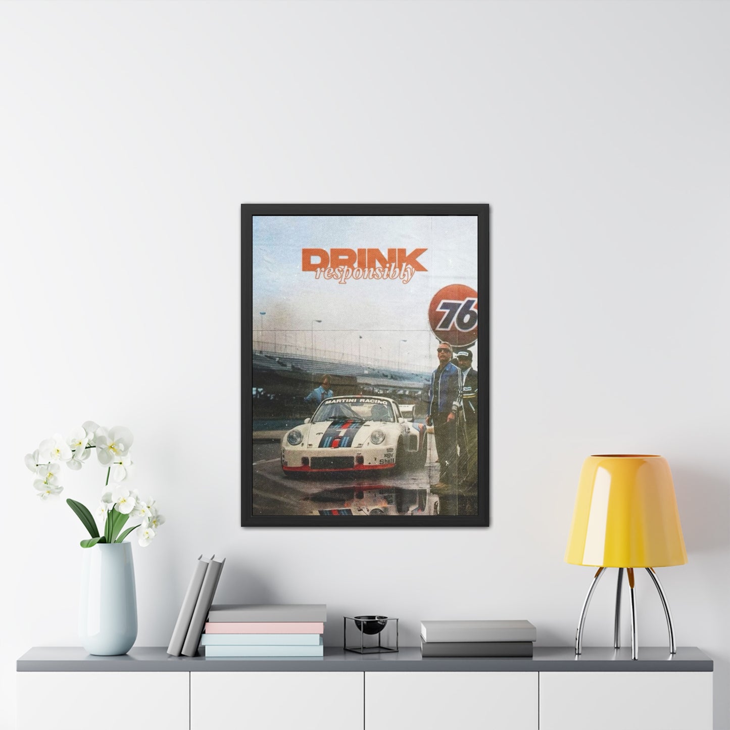 Drink Responsibly Vintage Porsche Framed Poster