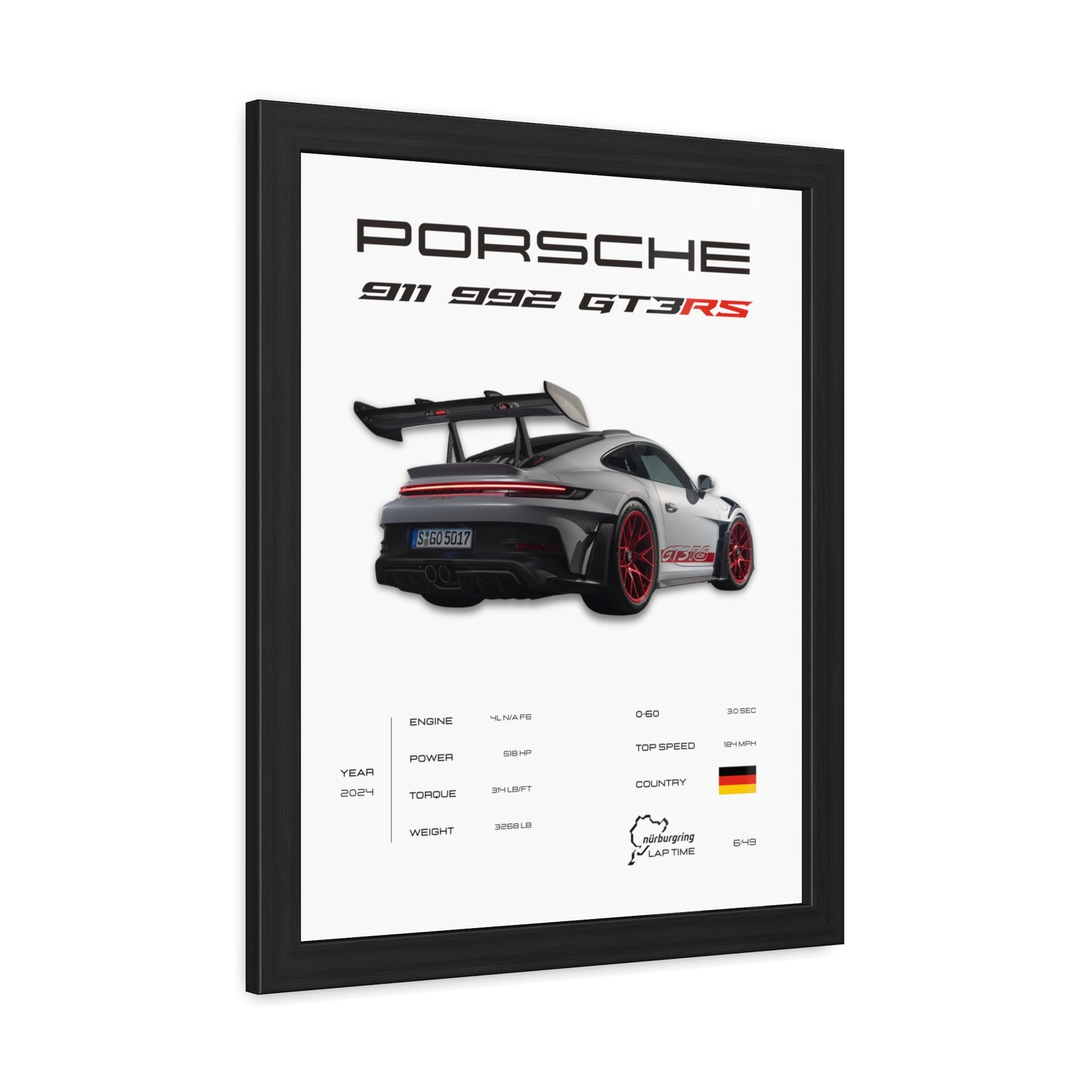 Porsche 911 GT3RS Framed Poster