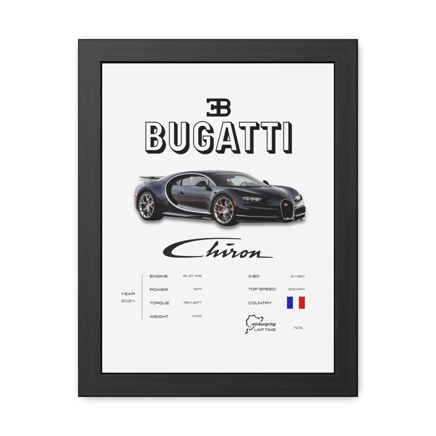Bugatti Chiron Framed Poster