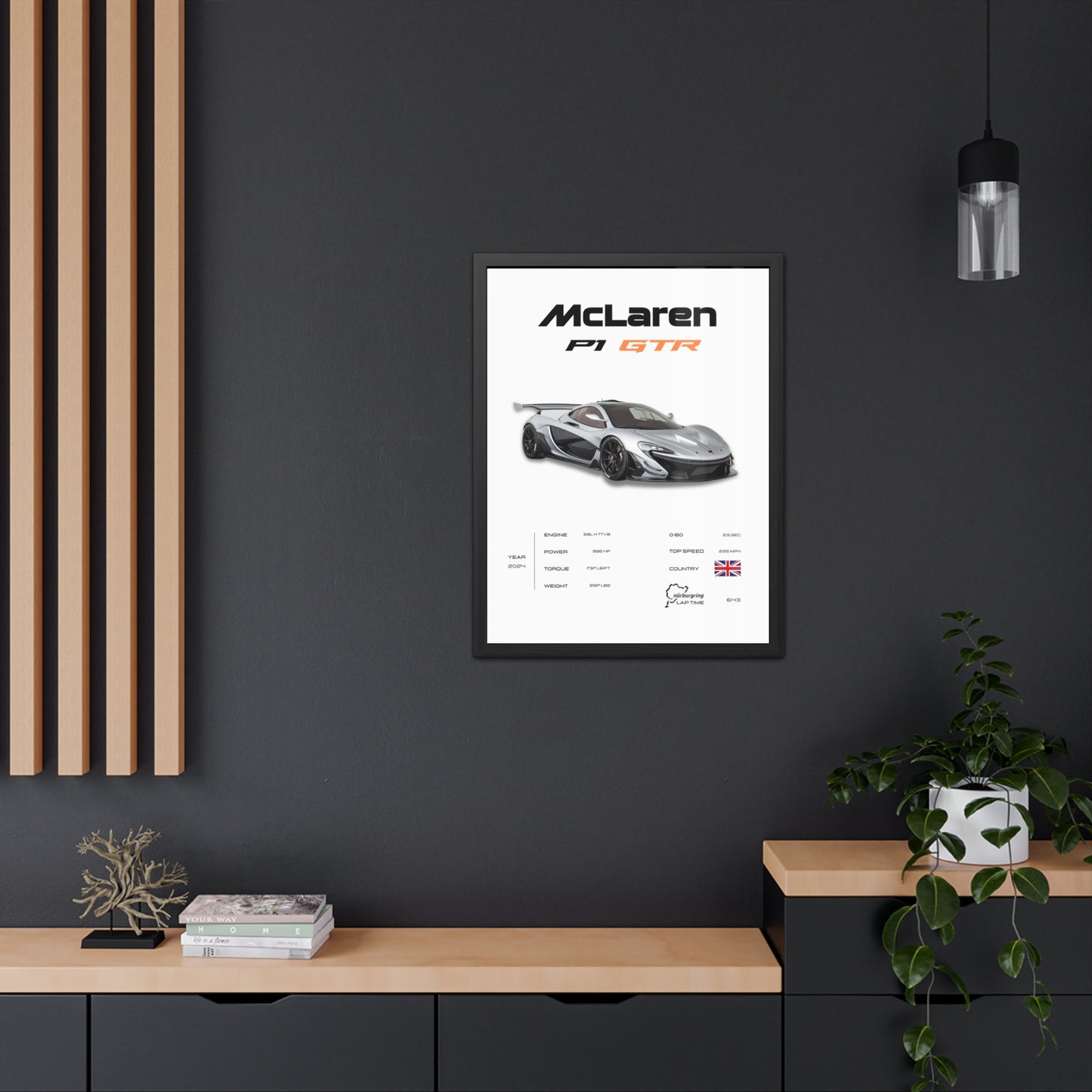 McLaren P1 GTR Framed Poster