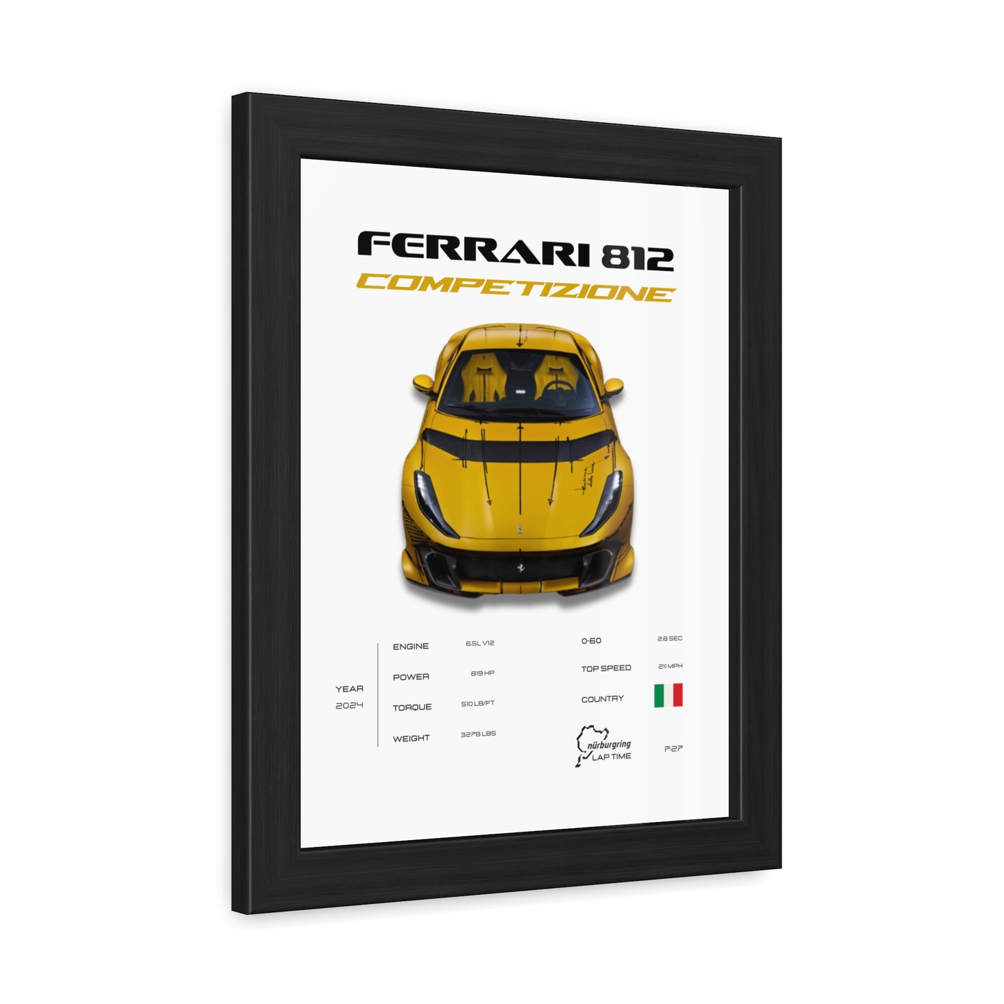 Ferrari 812 Competizione Framed Poster