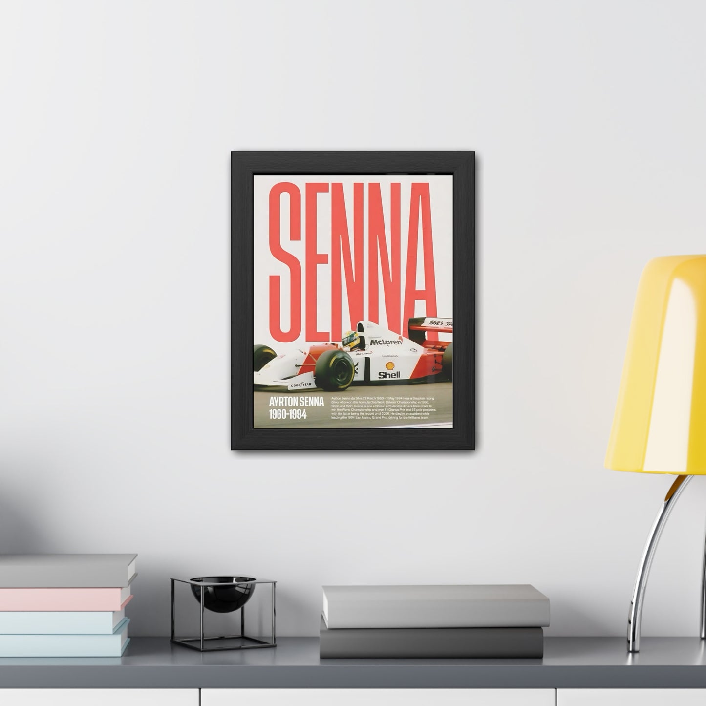 Senna McLaren F1 Framed Poster