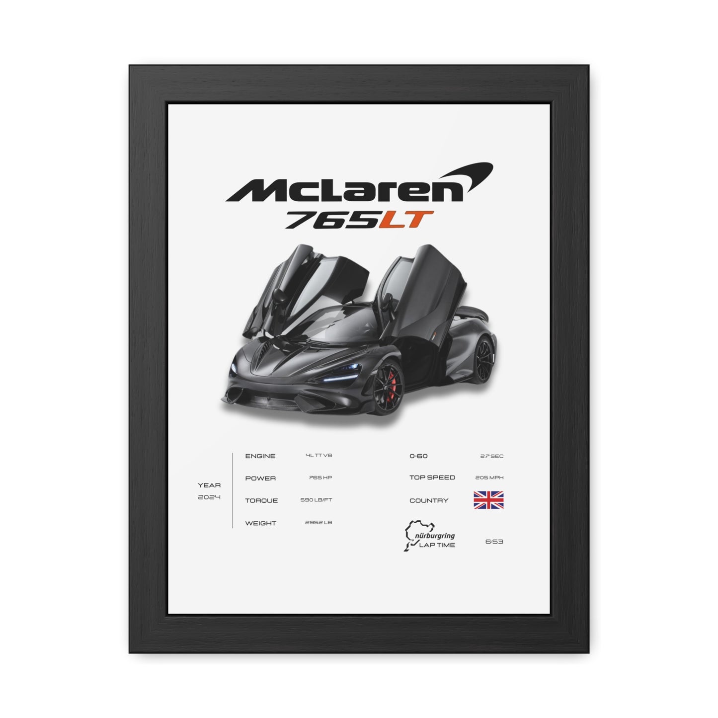 McLaren 765LT Framed Poster