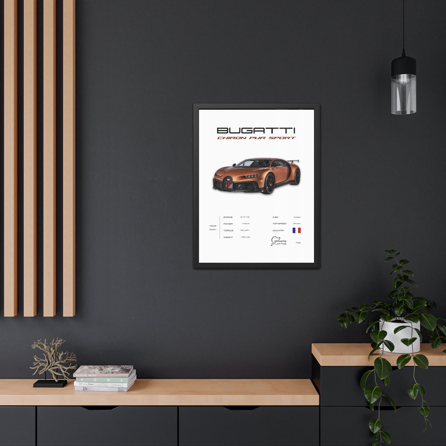 Bugatti Chiron Pur Sport Framed Poster