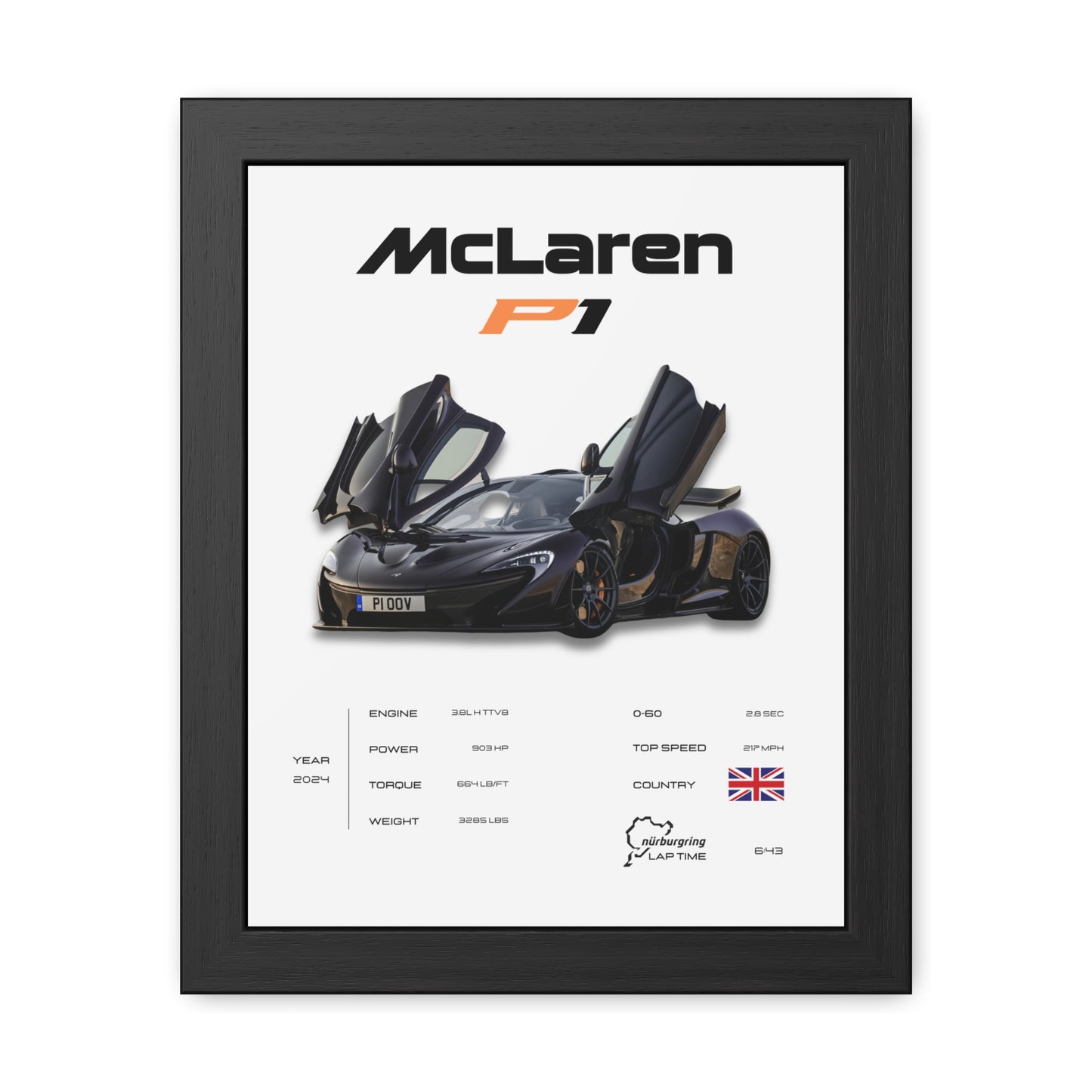 McLaren P1 Framed Poster