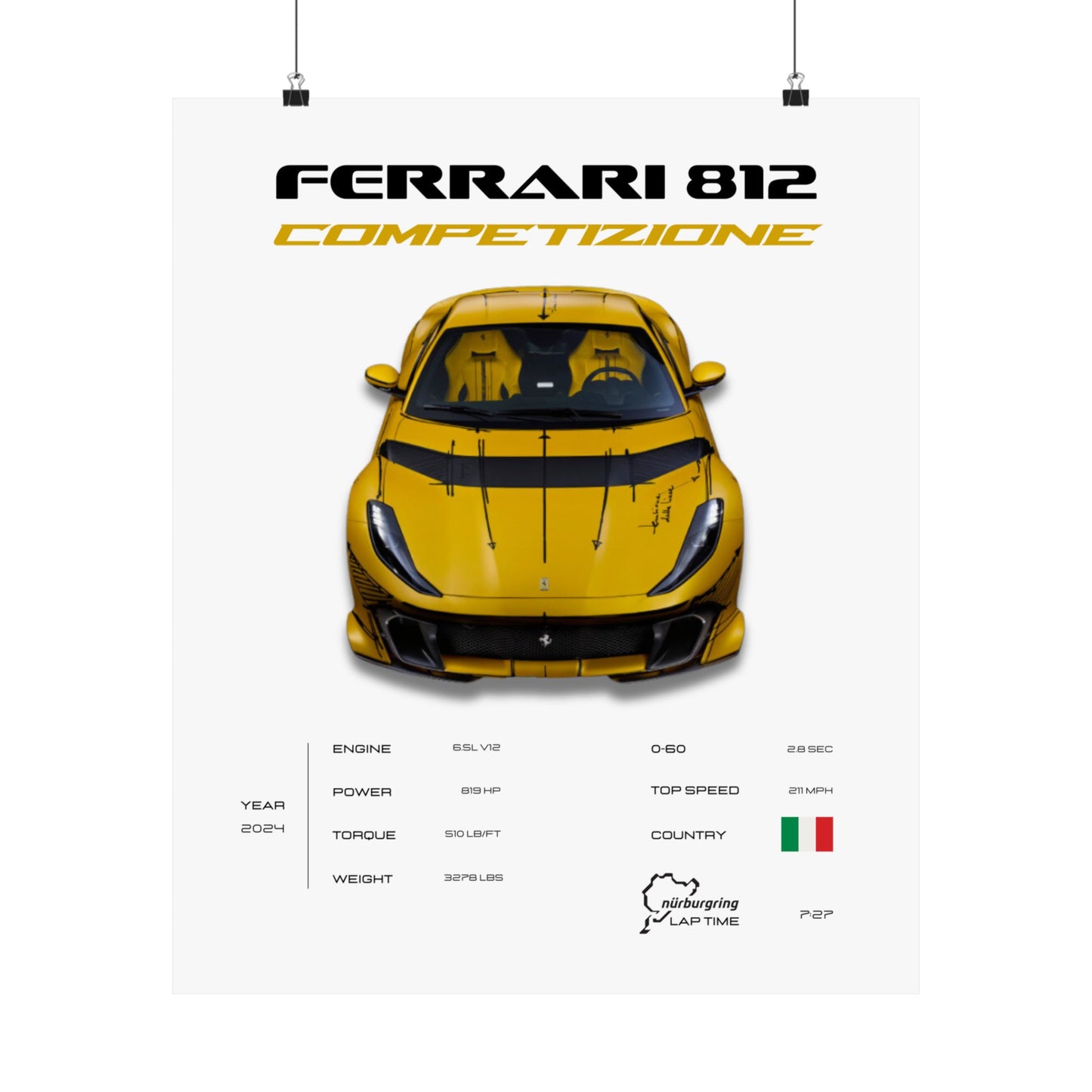 Ferrari 812 Competizione Poster