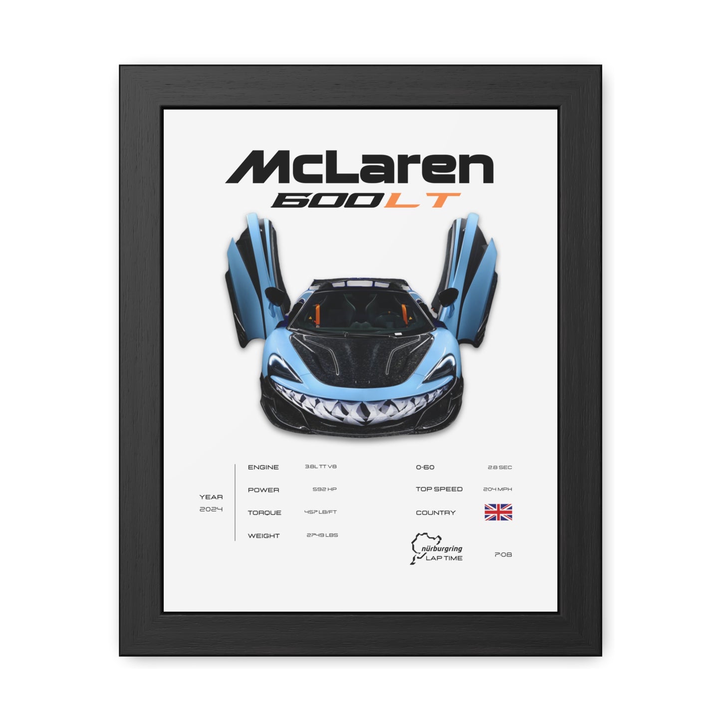 McLaren 600LT Framed Poster