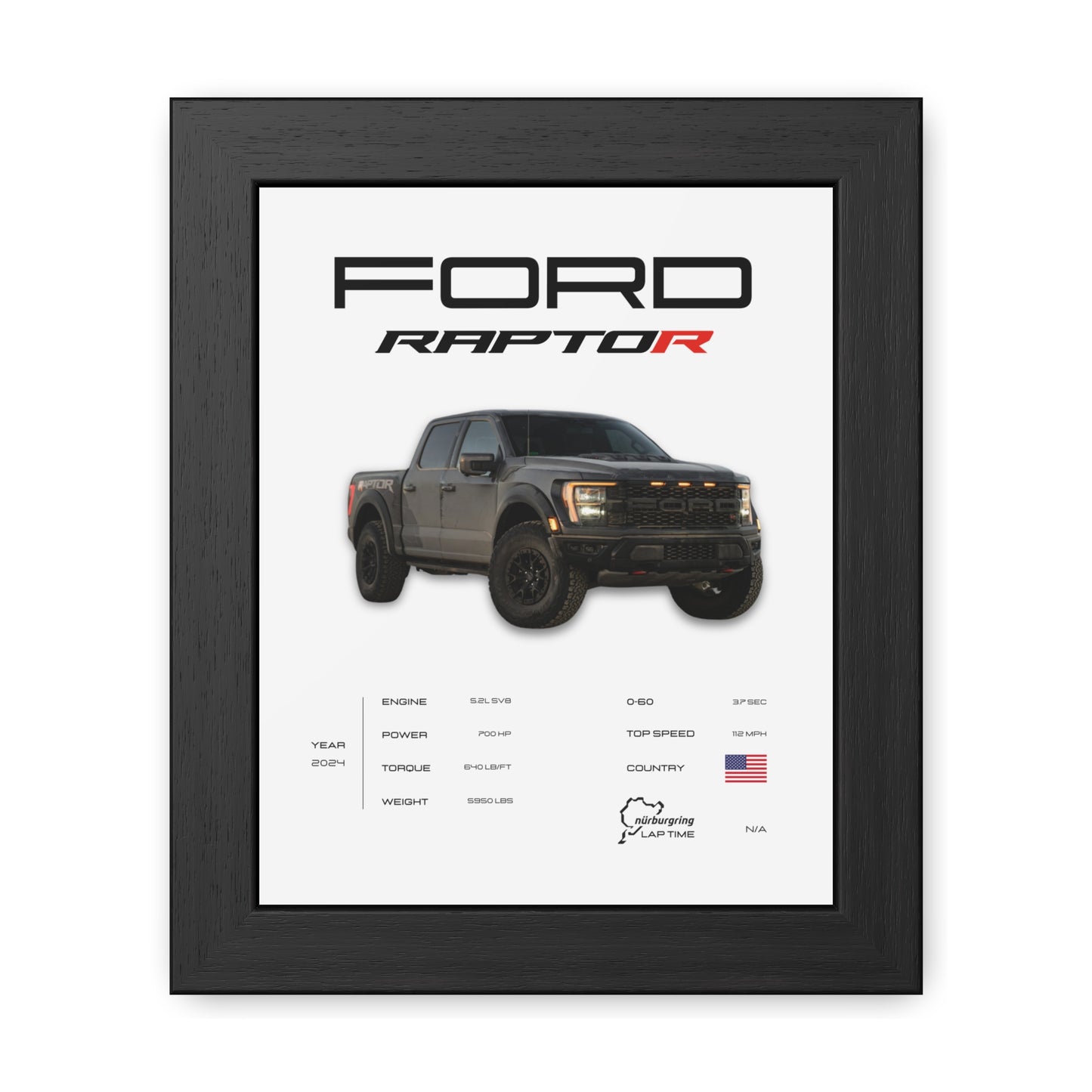 Ford Raptor Framed Poster