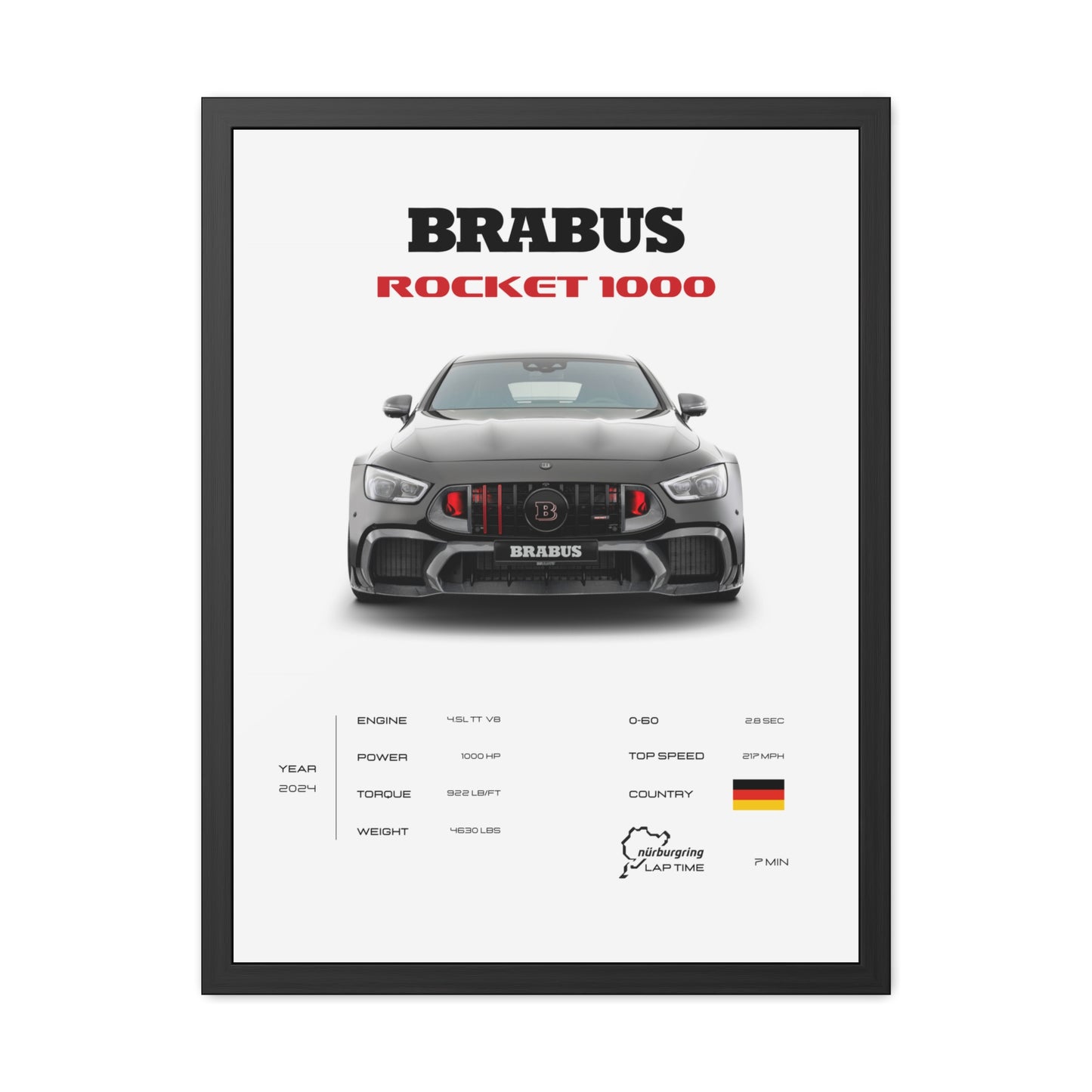 Brabus Rocket 1000 Framed Poster