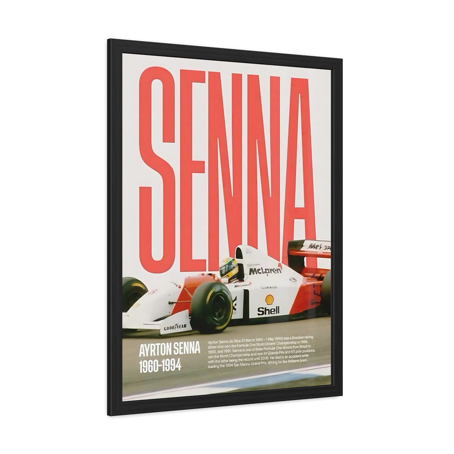 Senna McLaren F1 Framed Poster