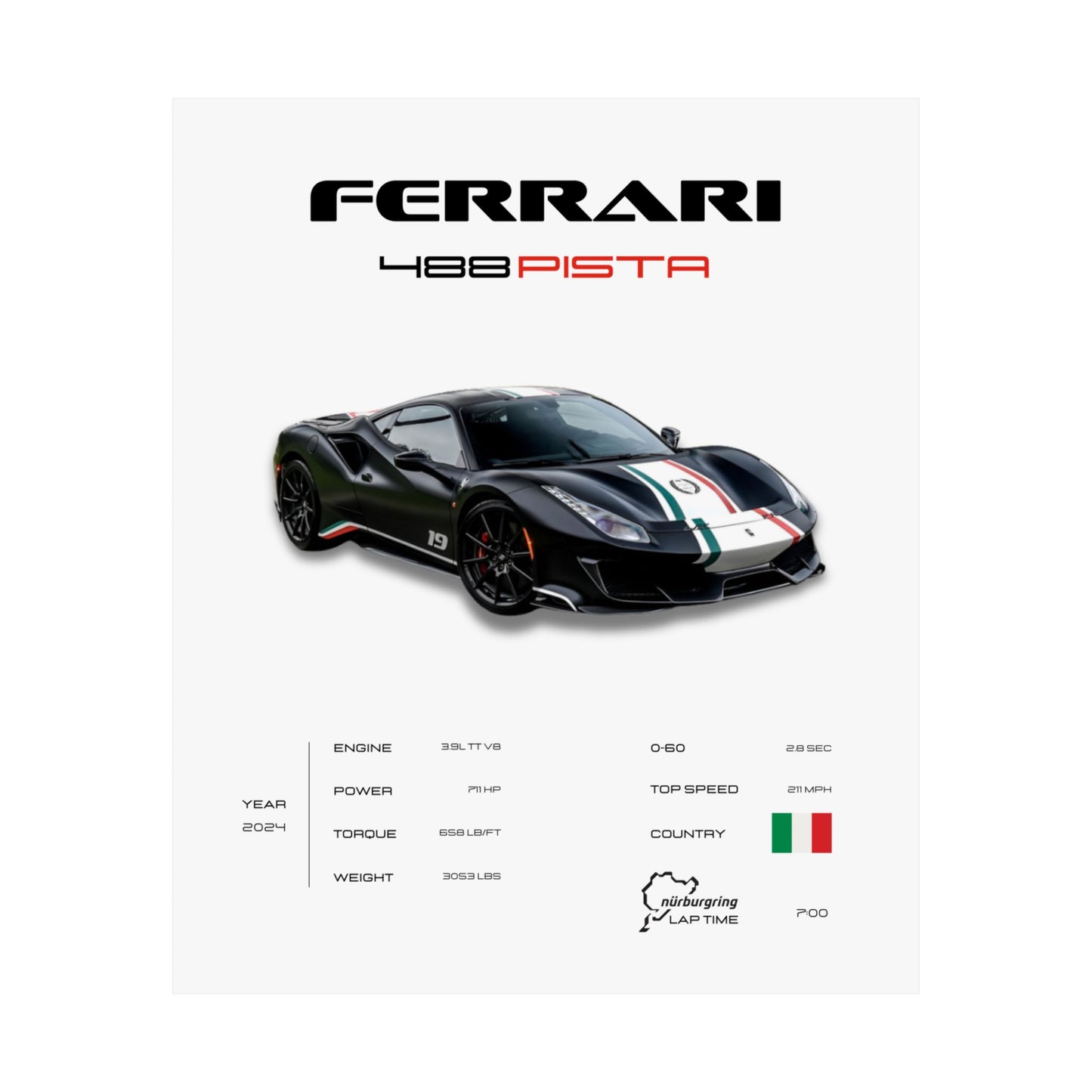 Ferrari 488 Pista Poster