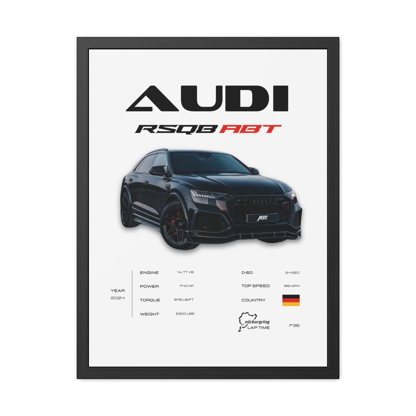 Audi RSQ8 Framed Poster