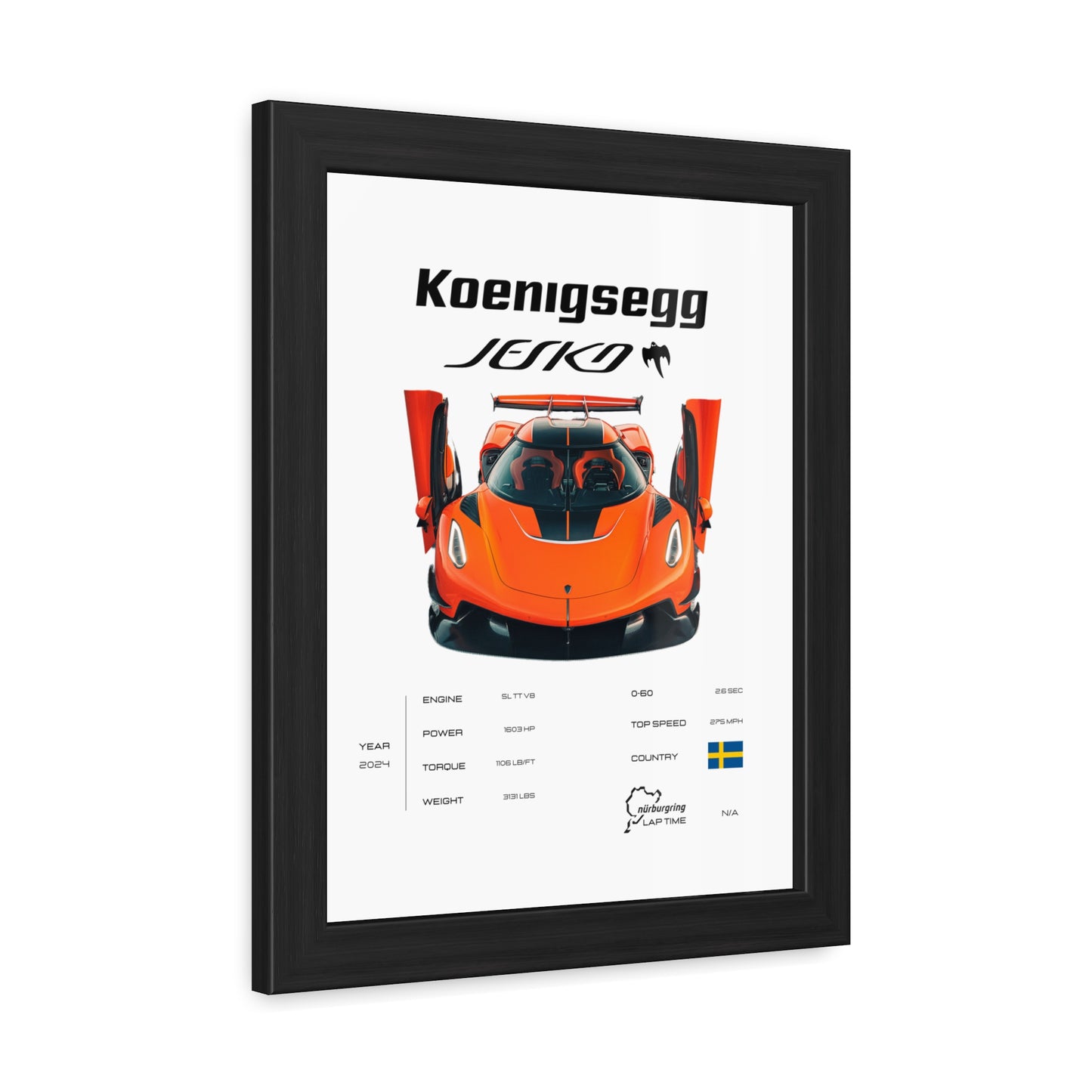 Koenigsegg Jesko Framed Poster