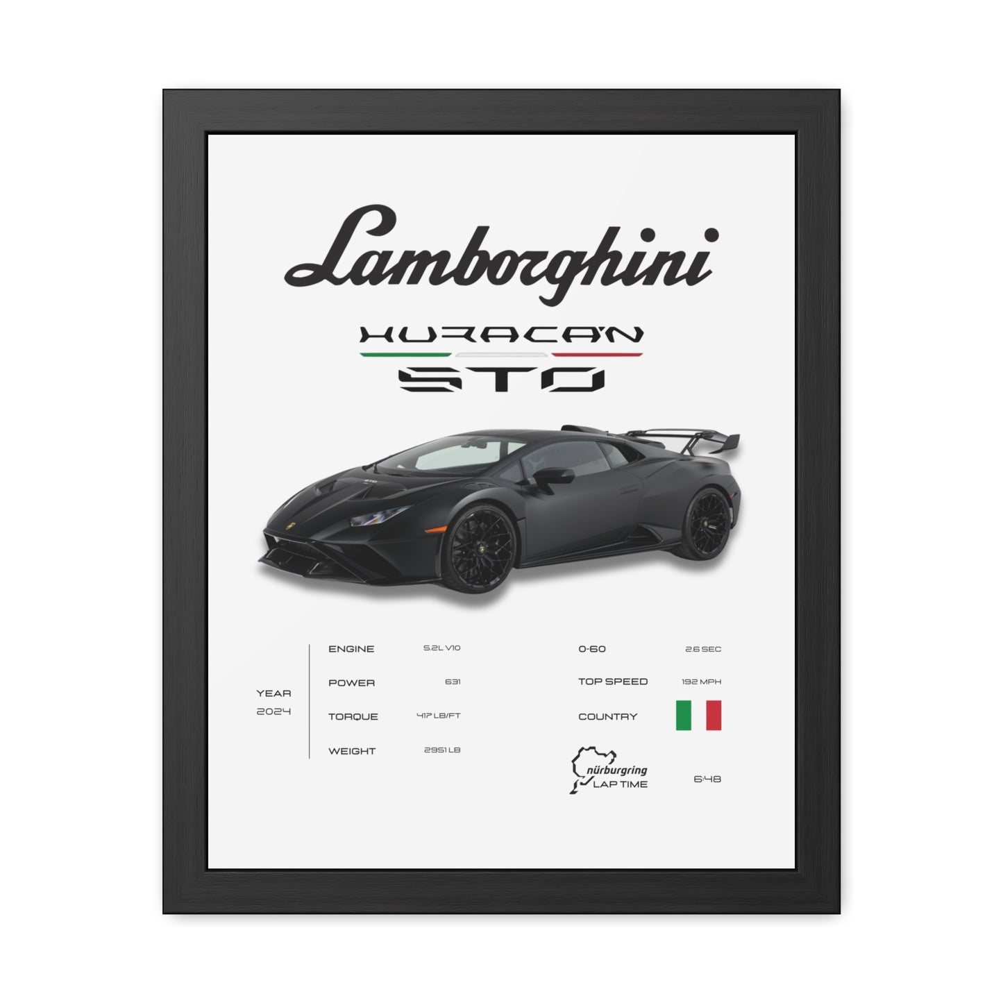 Lamborghini Huracan STO Framed Poster