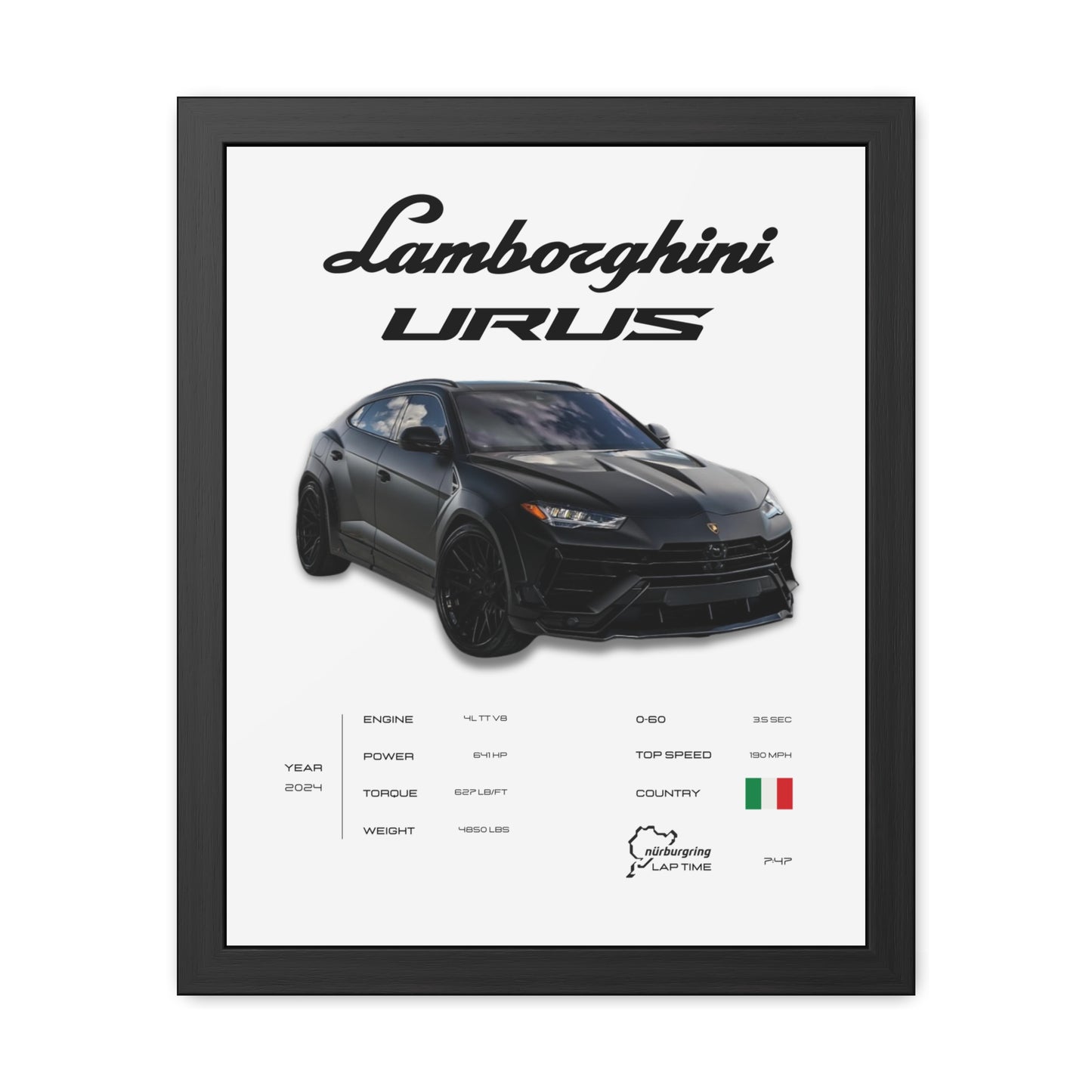 Lamborghini Urus Framed Poster