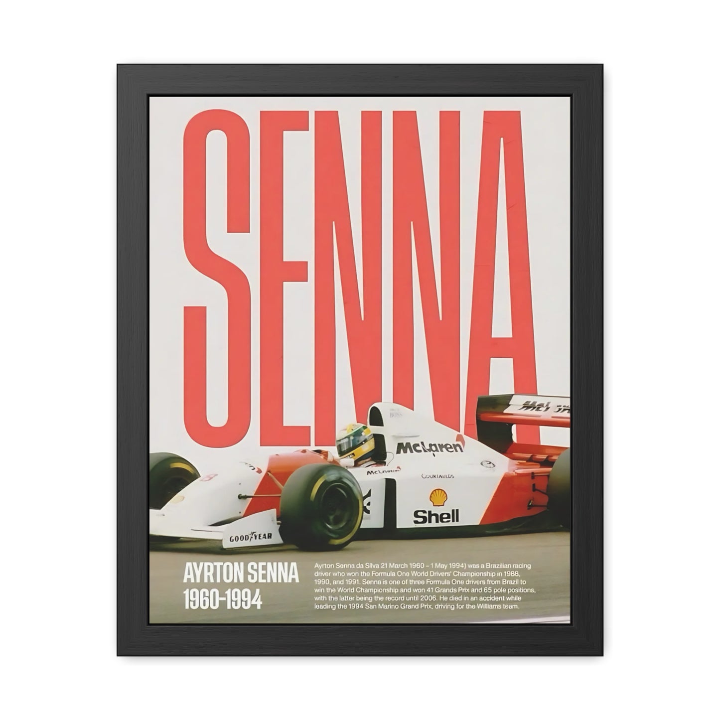 Senna McLaren F1 Framed Poster