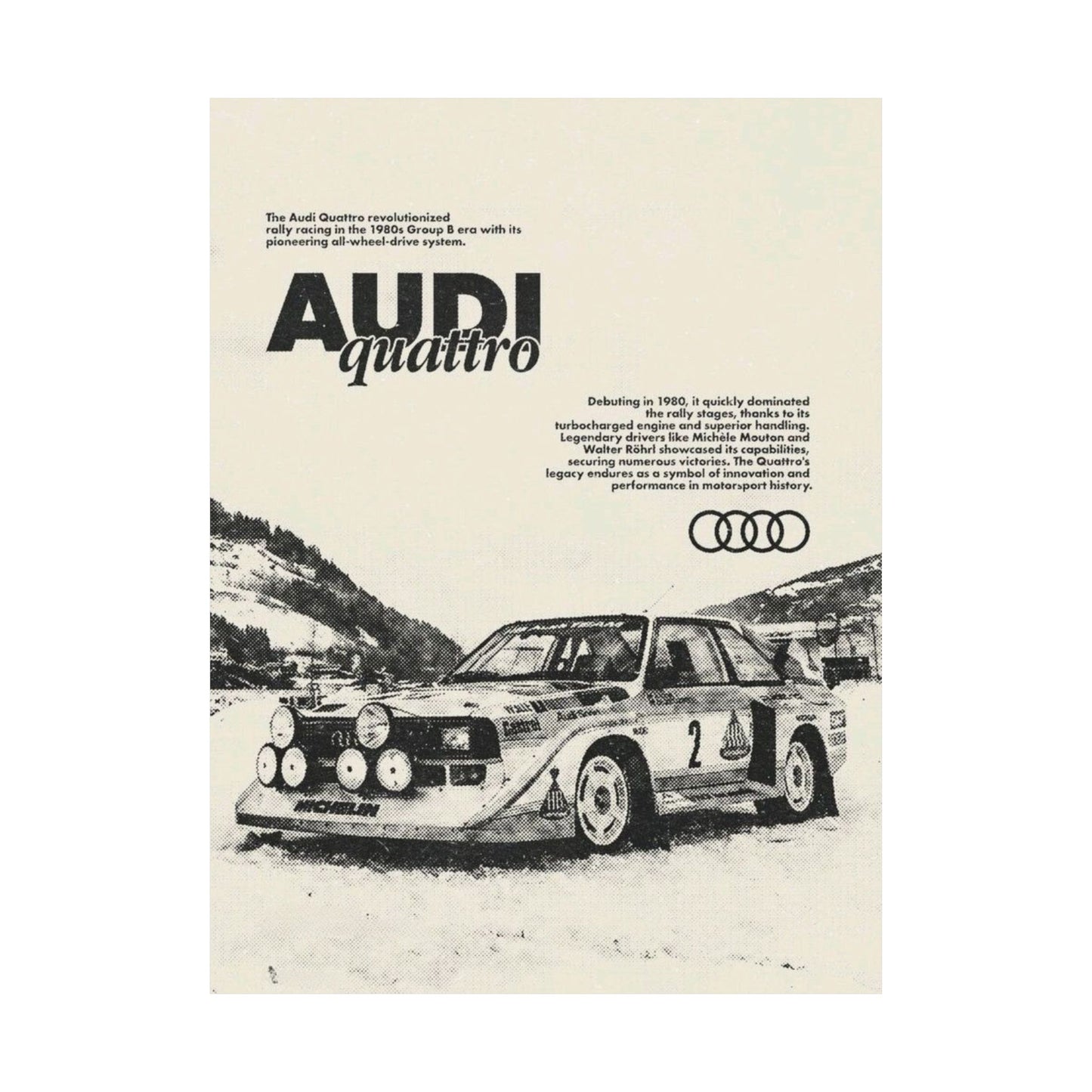 Audi S1 Vintage Rally Poster