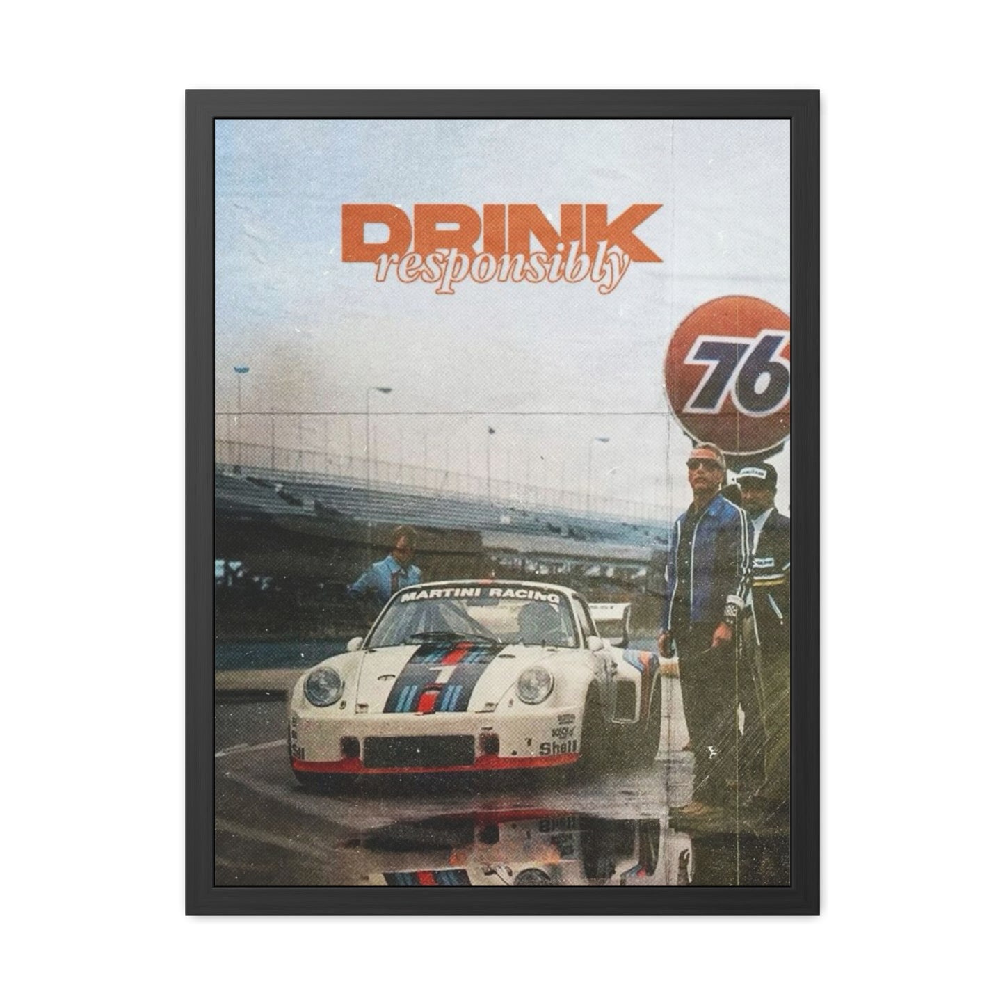 Drink Responsibly Vintage Porsche Framed Poster