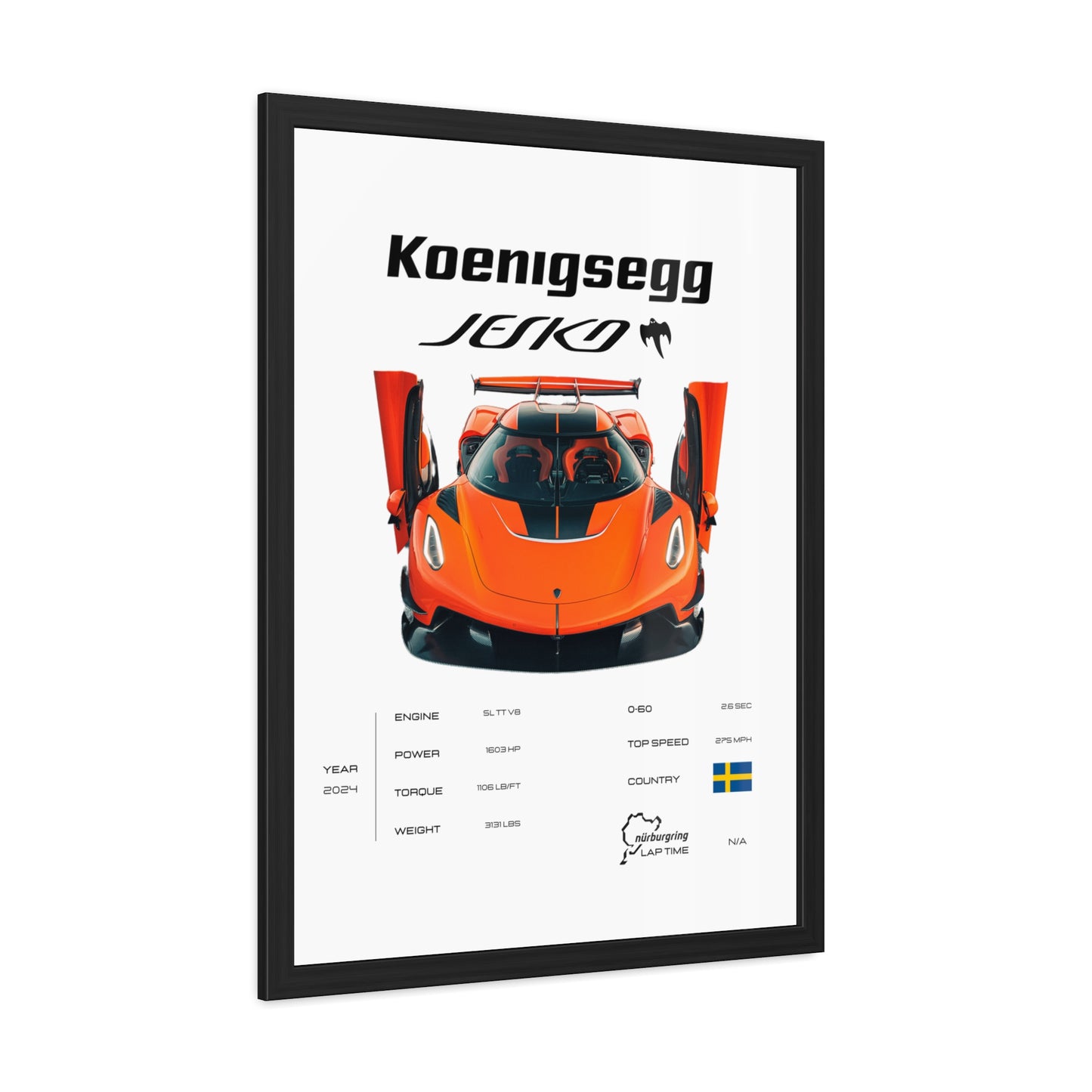 Koenigsegg Jesko Framed Poster