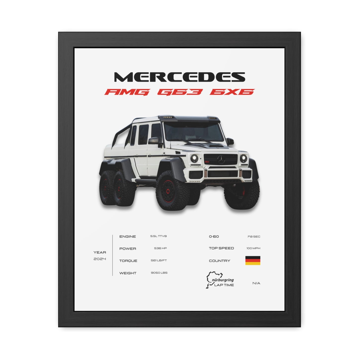 AMG G63 6x6 Framed Poster
