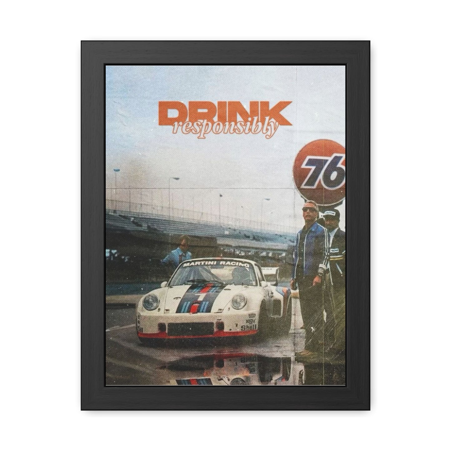 Drink Responsibly Vintage Porsche Framed Poster